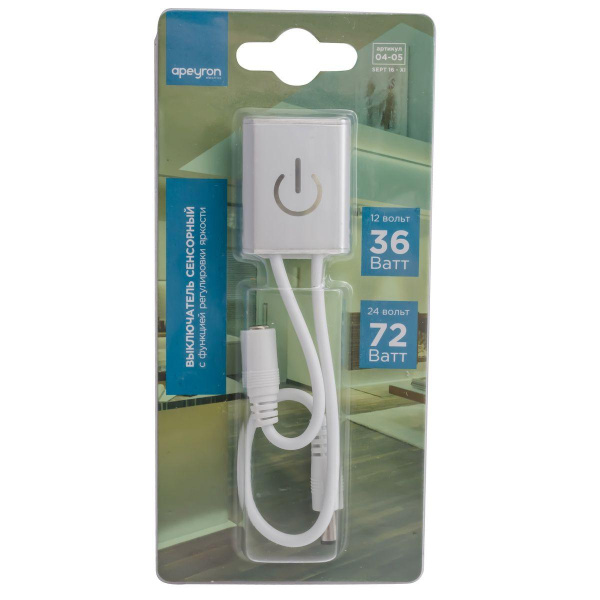 Выключатель сенсорный Apeyron с диммером 12/24V 04-05 Выключатель сенсорный Apeyron с диммером 12/24V 04-05