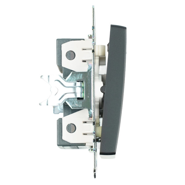 Выключатель одноклавишный Stekker Катрин с подсветкой черный GLS10-7101-05 39605