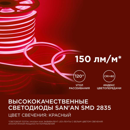 Светодиодный неон Apeyron 5,5Вт/м smd2835 120д/м 17-36