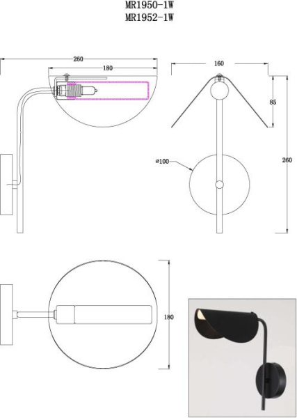 Бра MyFar Valentina MR1952-1W