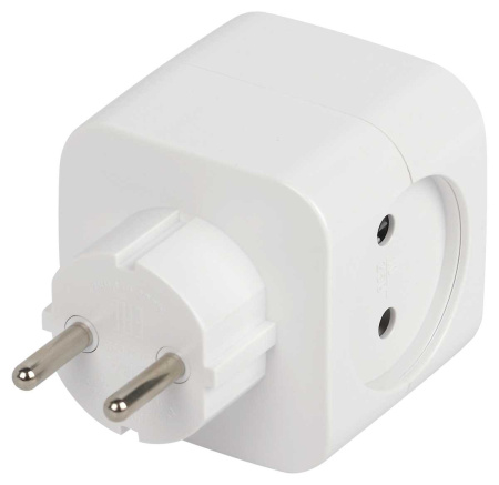 Разветвитель электрический ЭРА SP-2-USB-W на 2 розетки + 2xUSB 2400mA без заземления 10А белый Б0049531