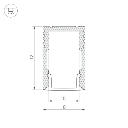 Профиль с экраном Arlight SL-MINI-8-H12-2000 ANOD+OPAL 036833