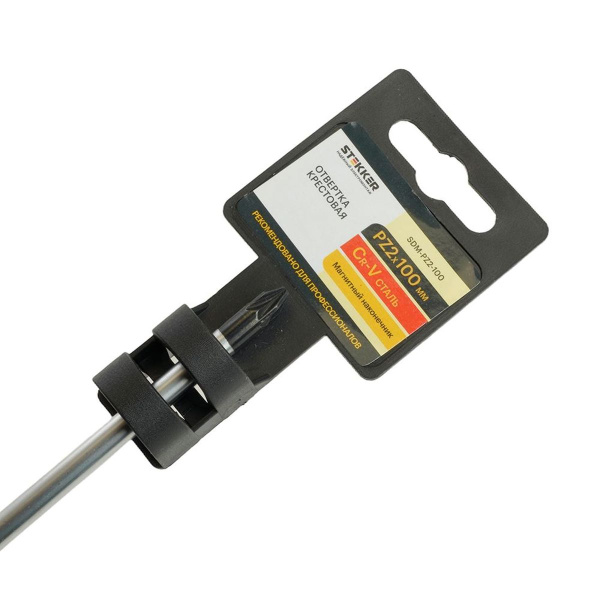 Отвертка крестовая Stekker Pz 2 х 100 мм, Cr-V, SDM-PZ2-100 49616