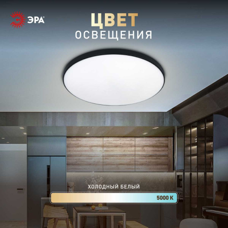 Светильник потолочный светодиодный ЭРА Классик без ДУ SPB-6 Slim Base BK 45W-5K 5000К Б0069775