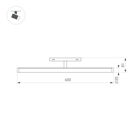Трековый светодиодный светильник Arlight Mag-Orient-Tube-Turn-L600-20W Warm3000 036284