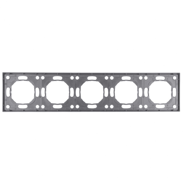 Рамка STEKKER, PFR00-5005-10 5-местная, серия Эмили, платиново-серый, soft touch 49966