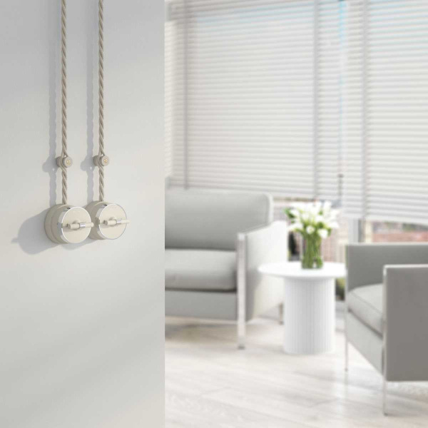 Выключатель двухклавишный на 4 положения Werkel Vintage слоновая кость матовый/хром W5822055 4690389183201