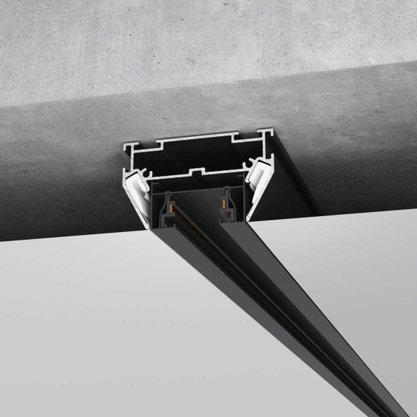 Алюминиевый профиль для монтажа в натяжной потолок однофазного шинопровода черный (2м) Elektrostandard a070478