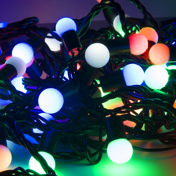 Уличная светодиодная гирлянда Eurosvet нить 230V 400-104 мульти с эффектом мерцания