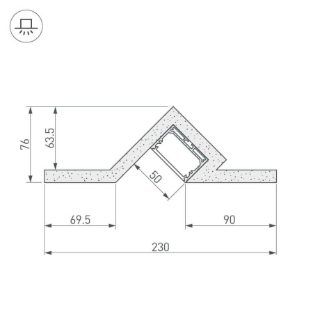 Профиль декоративный Arlight ARL-Slot45-50-2000 022268