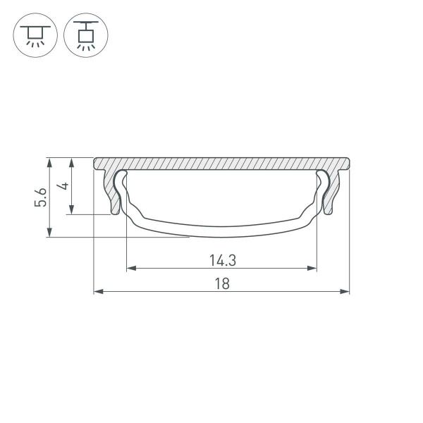Профиль Arlight ARH-Bent-W18-2000 Anod Black 039588