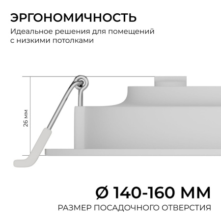 Встраиваемая светодиодная панель Apeyron 06-163