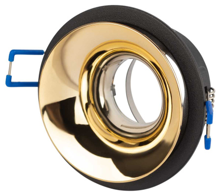 Светильник встраиваемый декоративный ЭРА KL103 BK/GD под лампу MR16 GU5.3 черный/золото Б0056357