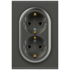 Розетка ЭРА Arktik 16-2105-06 двойная с заземлением 2X2P+E Schuko со шторками 16А-250В графит Б0070459