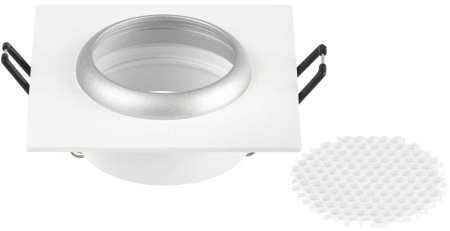 Светильник встраиваемый алюминиевый ЭРА KL110 WH/SL под лампу MR16 GU5.3 белый/серебро матовый Б0061532