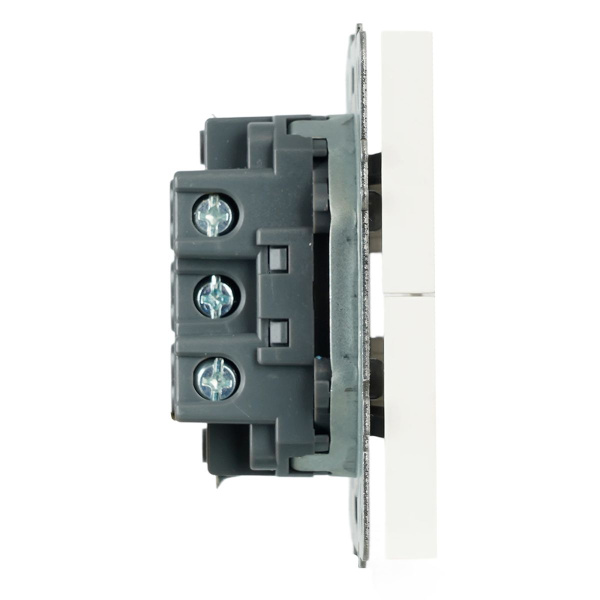 Выключатель 2-клавишный самовозвратный (механизм), Stekker. 250В, 10А Эмили, RSW10-5113-01, белый фарфор, soft touch 50325