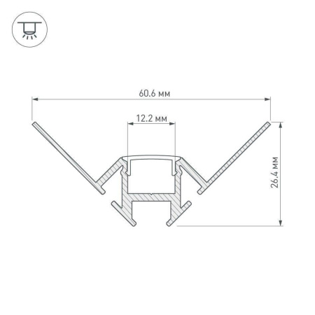 Профиль Arlight ARH-DECORE-S12-INT-2000 ANOD внутренний 023868