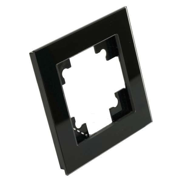 Рамка 1-постовая для сенсорных механизмов, подсветки Stekker Катрин черный GFR00-7001-05S 50304