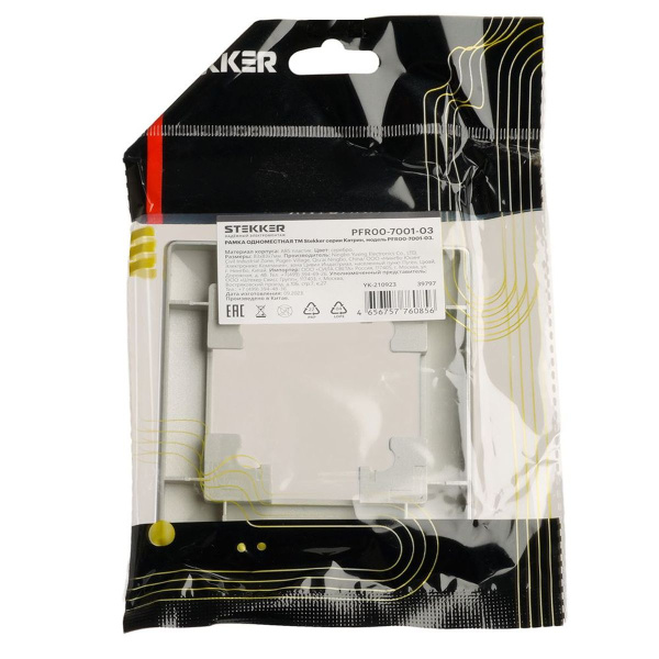 Рамка 1-постовая Stekker Катрин серебро PFR00-7001-03 39797