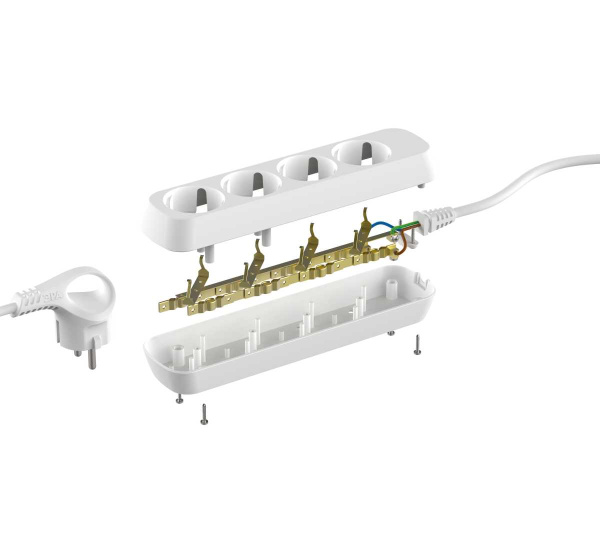 Удлинитель электрический ЭРА UDL-10-430-E Greenline 4 розетки с заземлением 3м ПВС 3x0.75мм2 Б0065061