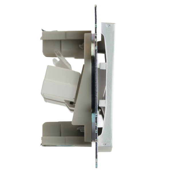 Розетка компьютерная 2-местная RJ-45 (механизм) Stekker GLS00-7109-03 Катрин, серебро 50005