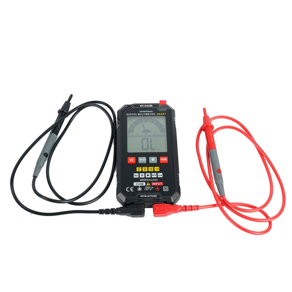 Мультиметр цифровой, 4000 отсчетов, 2 батареи тип ААА 1,5В, автоматический, черный MTM HT125B 49995