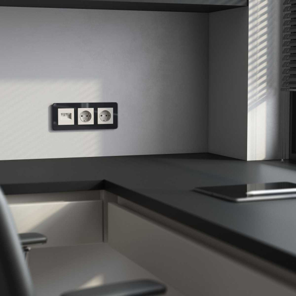 Накладка для двойной розетки Еthernet RJ-45 (дымчатый) W1291104/ a069468