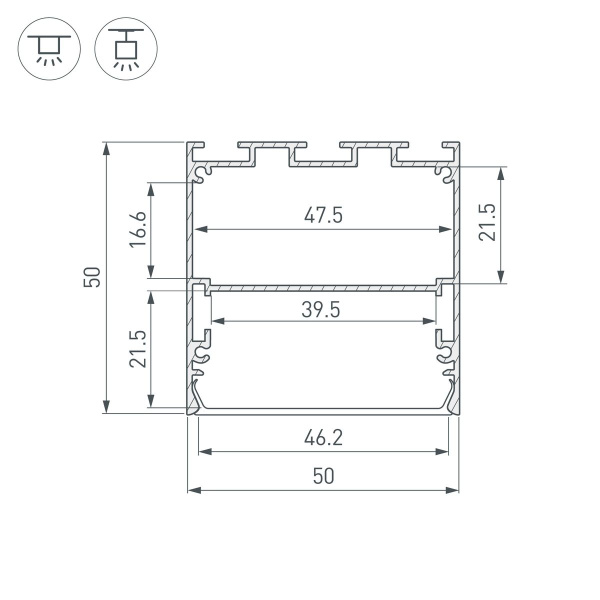 Профиль Arlight Line-S-5050-3000 Anod 041838