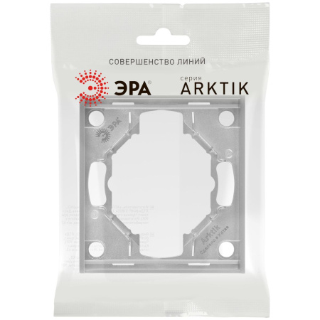 Рамка для розеток и выключателей ЭРА Arktik 16-5001-03 на 1 пост алюминий Б0070546