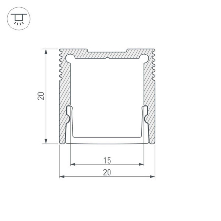 Профиль Arlight SL-SLIM20-H20-3000 ANOD 036038