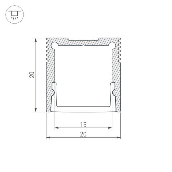 Профиль Arlight SL-SLIM20-H20-3000 ANOD 036038