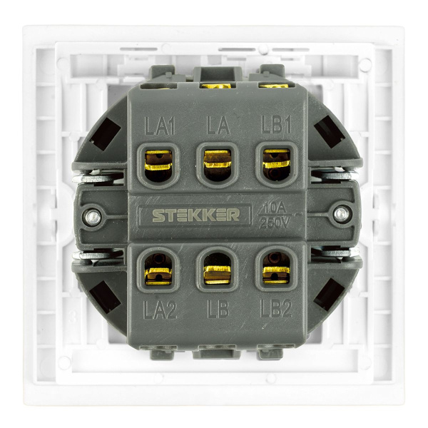 Переключатель перекрестный 1-клавишный (механизм), Stekker, 250В, 10А Мия, RSW10-3110-01, белая магнолия 50569
