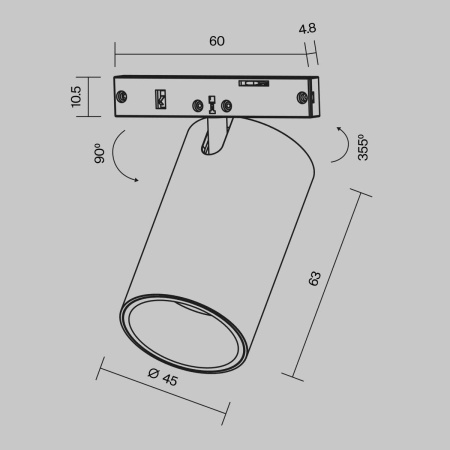 Трековый светильник Maytoni Technical Focus Led TR187-1-9W3K-M-BW