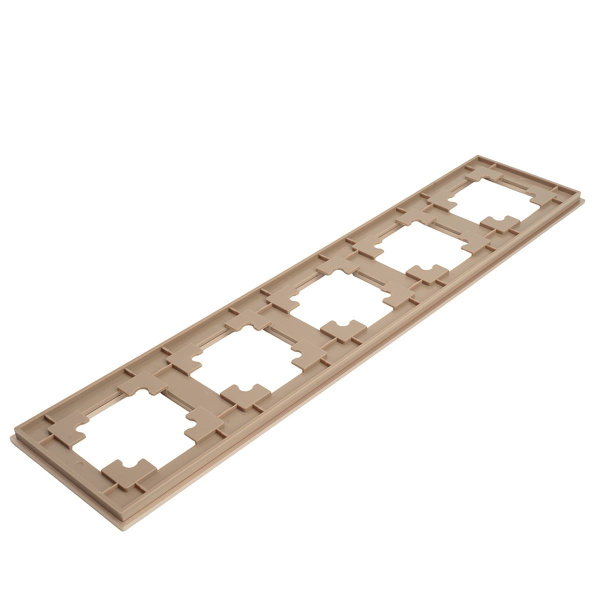 Рамка 5-местная, металл, STEKKER, MFR00-7005-02, серия Катрин, шампань 50026