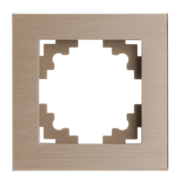 Рамка 1-местная, металл, STEKKER, MFR00-7001-02, серия Катрин, шампань 50010