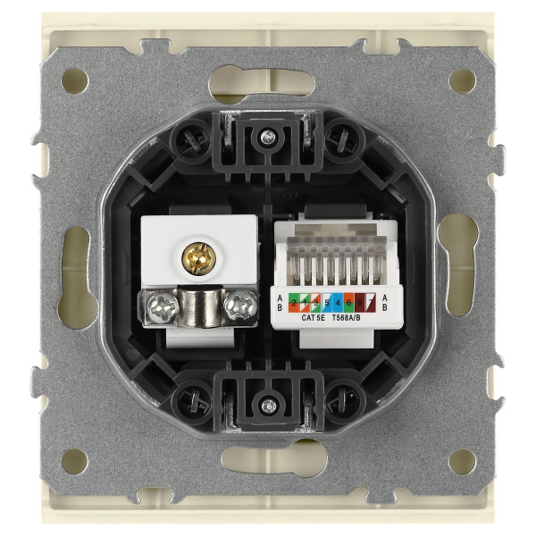 Розетка ЭРА Arktik 16-3110-02 комбинированная RJ45+TV слоновая кость Б0070495
