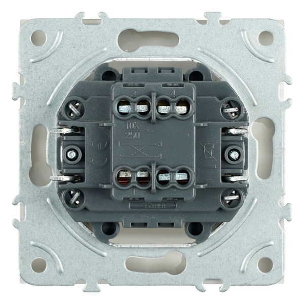 Переключатель перекрестный 1-клавишный (механизм), Stekker, 250В, 10А Эмили, RSW10-5110-08, кашемир, soft touch 49897