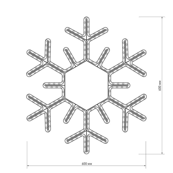 Светодиодная фигура Ardecoled ARD-Snowflake-M5-600x600-360LED White 025308