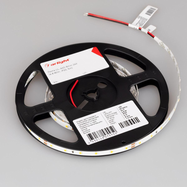 Светодиодная лента Arlight 8W/m 60Led/m 2835SMD дневной белый 5M UL-A60-8mm 24V Day4000 042282