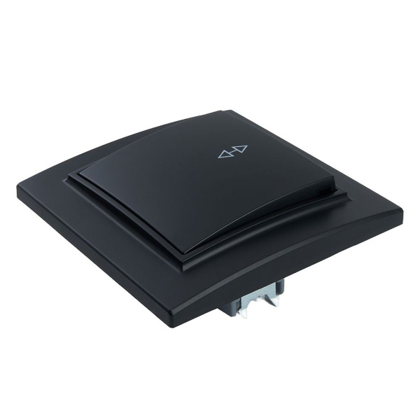 Переключатель одноклавишный Stekker Эрна черный PSW10-9005-03 39619