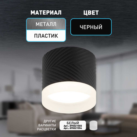 Настенно-потолочный светильник ЭРА OL38 BK Б0056386