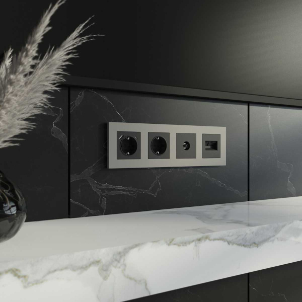 Рамка на 4 поста Werkel Slab дымчатый софт W0042917 a071628