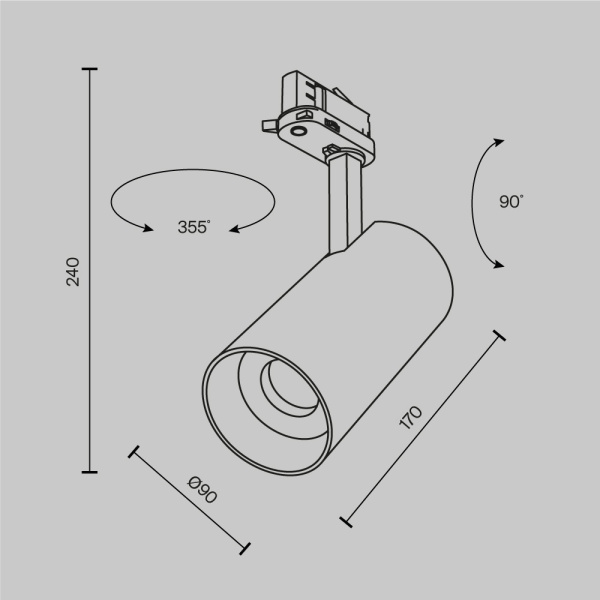 Трековый светильник Maytoni Technical TR197-3-40WCCT-M-B