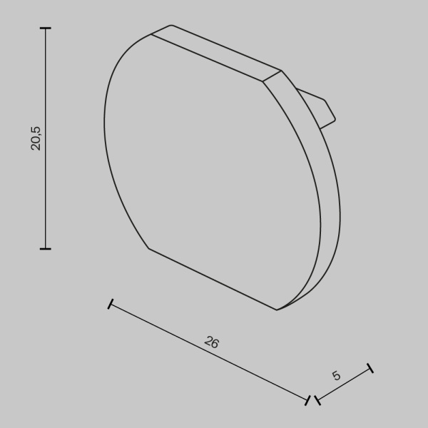 Заглушка для круглового шинопровода Maytoni Technical Accessories for tracks Basity TRA172EC-R-11B