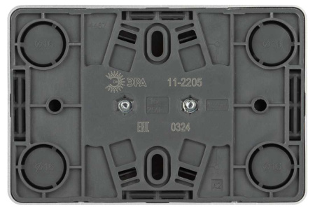 Розетка ЭРА Эксперт 11-2205-03 двойная с заземлением 2х2P+E Schuko IP20 16A-250В ОУ алюминий Б0063046