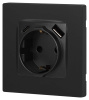 Розетка ЭРА Серия 12 12-4108-12 2P+E 16A-250В со шторками с USB type-A+C 5В-3А графит Б0067700
