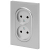 Розетка ЭРА Arktik 16-2107-03 без заземления двойная 2X2P 16А-250В алюминий Б0071683
