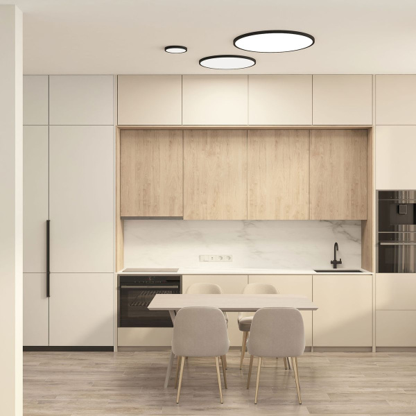 Потолочный светодиодный светильник Denkirs Thin DK6522-BK