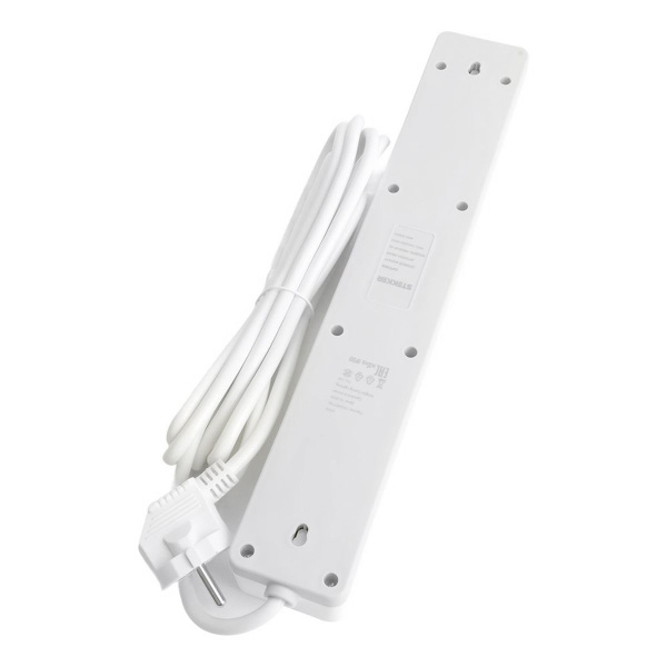 Сетевой фильтр 6-местный с/з Stekker HM20-61-053x1мм2, 5 м, серия Optima, белый 50097