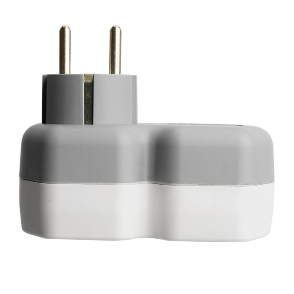 Разветвитель сетевой на 1 выход с/з Stekker 250В, 16А, USB A+ Type C, 2,4А, PD, белый/серый, ADP16-16-20 50109